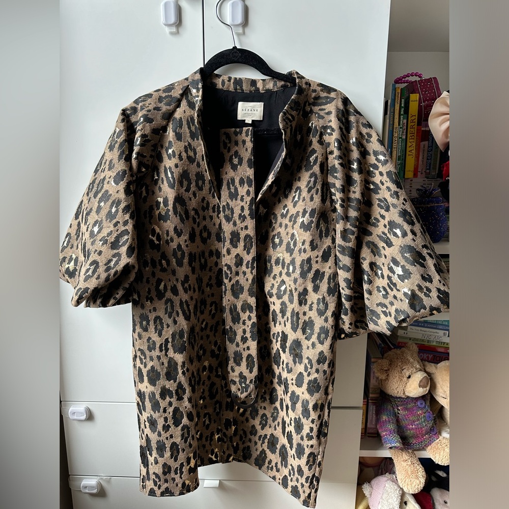 Sézane Leopard Dress Belted